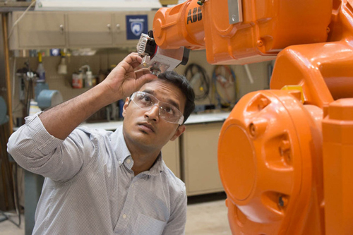 Rakshith Badarinath works in Factory for Advanced Manufacturing Education Lab at Penn State University